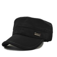 帽子男士春夏平顶帽中老年鸭舌帽遮阳户外透气军帽韩版休闲棒球帽 特价平顶帽 可调节