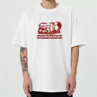 前苏联短袖nasa联名宇航员T恤cccp苏维埃共产主义t桖男女夏季衣服 白色D2107苏联 [儿童6码]