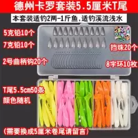 路亚软饵套装德州钓组卡罗钓组套装子弹铅曲柄钩T尾淡水鲈鳜防挂 德州卡罗套装5.5T尾