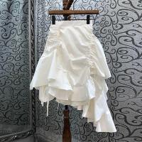 大码女装200斤胖妹妹2021夏季新款高腰显瘦半身裙百搭ins风小黑裙 白色 S [建议80-90斤]