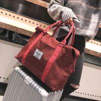 旅行包女健身包干湿分离游泳包瑜伽包手提包行李袋防水轻便登机包 红色-普通款