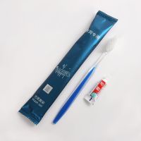 一次性洗漱用品牙刷牙膏套装 双色牙具二合一 双色铝膜 50套