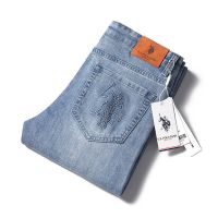 USPOLOASSN牛仔裤男士夏季裤子男直筒休闲裤男装弹力潮流长裤 P62浅蓝 29 【二尺二】