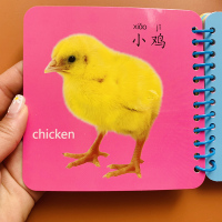 4本加厚撕不烂翻翻书动物水果蔬菜认知卡片婴幼儿启蒙圈圈书看图认小动物野生动物图片0-1-2-3岁认字卡看图认物学前儿童宝