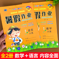 2本 幼儿园大班暑假作业语言数学练习册幼小衔接教材全套一日一练练习题幼升小暑假昨业加减法思维启蒙训练学前班必备系列入学准
