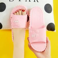 凉拖鞋女2021夏季新款拖鞋男式厚底卡通Hi小熊防滑软底家居情侣鞋 粉红色 36-37码(适合35-36)