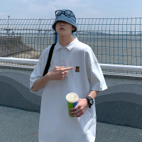 @港仔文艺男 小熊短袖POLO衫夏宽松潮流BF风情侣装休闲李玲保罗衫 白色 S