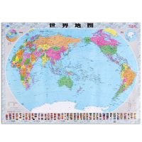 中国世界地图2021全新版墙贴学生学习家用办公装饰画挂图各省地图 白色 世界地图 长105CM*宽75CM 无框贴图 张