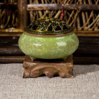 檀香香薰香炉家用蚊香炉盘香线香沉香炉安神助眠厕所除臭驱蚊净化 草绿色香炉送香插+防火棉 [单炉]