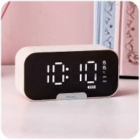 蓝牙音箱闹钟时钟多功能学生宿舍卧室床头声音超大低音炮手机支架 白色 蓝牙音箱 1400毫安