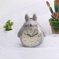 龙猫闹钟卧室创意静音闹钟学生用会说话的小闹钟儿童可爱卡通闹钟 龙猫灰色