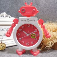 男女孩小闹钟机器人闹钟创意学生宿舍床头钟可爱儿童卡通起床钟 机器人闹钟/红色