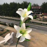 百合仿真花假花高档绢花手感Pu花玫瑰客厅餐桌电视柜家居摆设装饰 2花1蕾白色