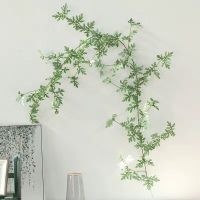 仿真花藤条雏菊花摄影道具假花壁饰壁挂北欧风塑料花婚庆道具装饰 纯叶藤 1.75米一条