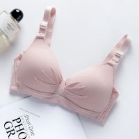 哺乳内衣喂奶母乳防下垂胸罩孕妇怀孕期聚拢无钢圈文胸时尚性感薄 Y3385-1件装[豆沙] 34码/75BC