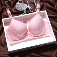 夏季薄款大码哺乳文胸一片式无钢圈喂奶前开扣孕妇内衣防下垂内衣 802#粉色 34-75 BC