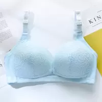 哺乳文胸前开扣式孕妇内衣女胸罩怀孕期无钢圈喂奶防下垂聚拢有型 9421#蓝色 34-75BC