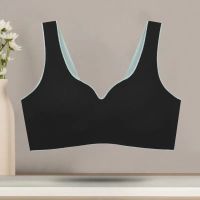 孕妇无痕内衣女胸罩聚拢防下垂怀孕期专用舒适乳胶bra薄款文胸夏 无排扣黑色单件 M(100斤以内)