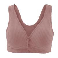 200-300斤孕妇内衣大码哺乳文胸透气前开扣聚拢无钢圈背心加肥 豆沙红背心款 M