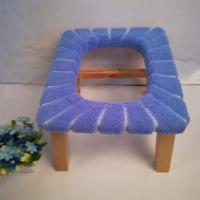 折叠马桶椅老人上厕所子孕妇凳便盆成年坐实木病蹲大器可移动携式 浅天空蓝方形南瓜纹马桶垫