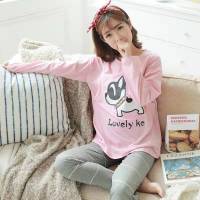 夏季薄款产后月子服孕妇睡衣套装吸汗透气春夏产妇哺乳6月份7怀孕 可爱小狗 M码适合80-100斤