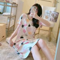 夏季薄款短袖哺乳衣月子服孕妇产后怀孕期外出辣妈喂奶连衣裙夏装 特价睡裙花型随机发货 M(建议85-105斤)