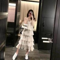 孕妇装产后哺乳衣外出雪纺连衣裙夏季新款吊带喂奶潮妈时尚蛋糕裙 白色常规款[无拉链] S