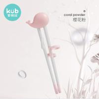 可优比儿童筷子练习训练筷一段宝宝学习筷家用小孩男孩女孩学筷子 樱花粉(硅胶包裹筷头不伤口腔 轻松夹食物)