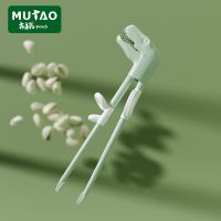 儿童学习筷子恐龙卡通训练筷男女孩3岁宝宝二段三段练习吃饭辅助 绿色恐龙筷