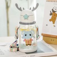 儿童吸管水杯吸管保温高颜值ins水壶宝宝学饮防摔便捷大容量鹿角 奶白色小象 单独杯盖[售后专用]