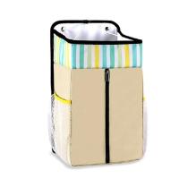 婴儿床收纳袋床头挂袋宝宝尿布袋床边储物袋尿片收纳整理清仓特价 卡其色 C-05B