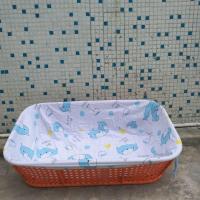 幼婴儿摇篮床垫新生宝宝吊篮绒垫套儿童竹篮秋冬保暖品双面绒护垫 夏天纯绵 薄款布料 蓝色