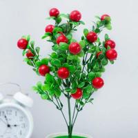 墙壁藤条壁挂果藤吊篮墙上摆设吊兰植物装饰品家用仿真塑料绿树叶 短款富贵果2束 无花篮