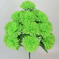 祭祀扫墓仿真18头菊花清明上坟祭奠墓地公墓陵园坟前摆放塑料假花 绿色 单束