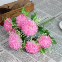 康乃馨玫瑰假花仿真花套装摆设家居装饰花塑料花绢花摆件盆景盆栽 精品康乃馨粉色单束(不带花瓶)