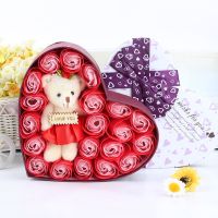 七夕情人节礼物送老婆女友闺蜜玫瑰花香皂花表白创意生日毕业礼物 20朵礼盒红 1