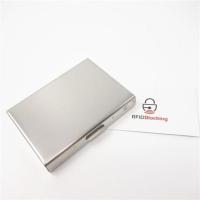 男士卡包 不锈钢金属创意卡夹 超薄男式RFID防消磁多卡位信 银色