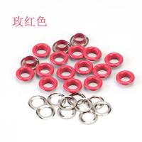 彩色烤漆鸡眼扣空心铆钉套装鞋带孔圈圆环布料气眼扣圆形 01#玫红色 4mm内径100套(不含工具)