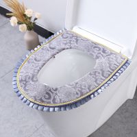 马桶垫家用马桶坐垫冬季加厚坐便套通用防水拉链式马桶套家用坐垫 金钻绒[粘扣款] [1只装]颜色花型随机