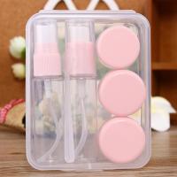 旅行分装瓶化妆品护肤品透明塑料空瓶子面霜喷雾瓶乳液按压瓶套装 6561款6件套-粉色-勿热水清洗