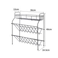 厨房调味品置物架家用加厚多层调料收纳架子多功能油盐酱醋整理架 三层调味架常规款黑色