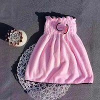 浴裙浴巾浴袍女成人儿童可穿可裹性感可爱抹胸超柔软超吸水不掉毛 浅粉色 公主裙(小童)