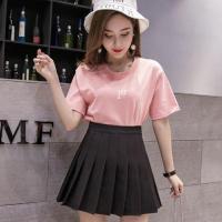 百褶裙短裙春夏2020新款黑色高腰显瘦a字半身裙学院学生裤裙子 黑色短裙(防走光) XS 70-80斤