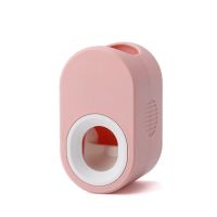 挤牙膏神器自动套装壁挂免打孔牙膏牙刷架置物架懒人牙膏挤压器 少女粉[升级款]