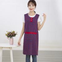 清仓处理家用韩版围裙工作围裙防油防污时尚马甲无袖坎肩 红色-领口双扣881