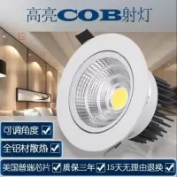 筒灯led射灯嵌入式家用cob天花灯客厅吊顶洞灯开孔7.5聚光过道灯 暖光 2寸开孔5厘米特价款
