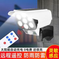 大阳能庭院灯人体感应户外院子灯家用仿真监控摄像头充电照明路灯 智能遥控+太阳能零电费[仿真监控] 11颗LED太阳能[感