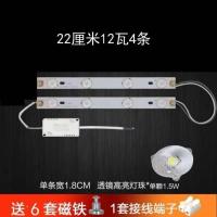 led灯条长条改造吸顶灯灯芯灯板灯管灯盘灯泡模组透镜遥控家用 白光 22厘米1拖2条*6瓦12瓦