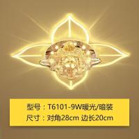 创意led过道灯走廊灯客厅灯玄关灯门厅灯水晶筒灯射灯天花入户灯 暗装[吊顶开孔]LED9W高亮暖光