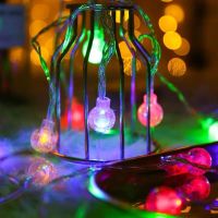 LED小彩灯圆球小灯泡灯串彩灯闪灯串灯户外星星灯宿舍房间装饰灯 彩色 3米20灯[电池款]带闪
